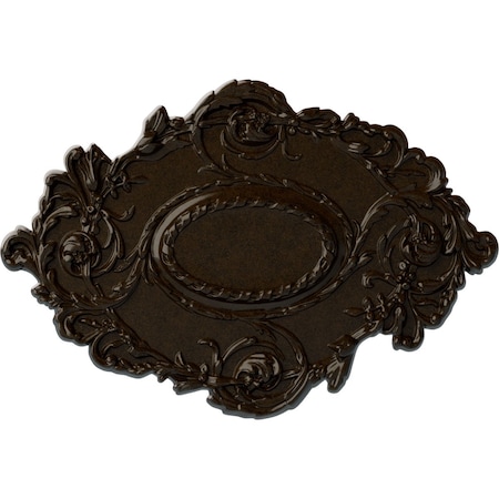 Kinsley Flowing Leaf Ceiling Medallion, Hand-Painted Bronze, 30 3/8"W x 20 3/4"H x 1"P
